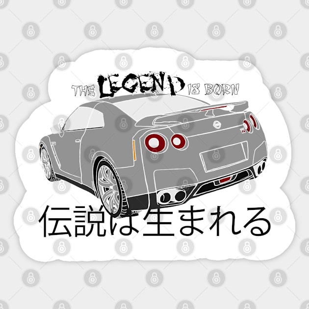 GTR the LEGEND no lines Sticker by Shamaloka